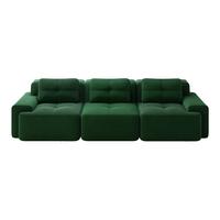 3-SITZER SOFA cord montagefrei & extratiefer sitz - Grün, Textil (293/69/104cm) - Urban Meuble