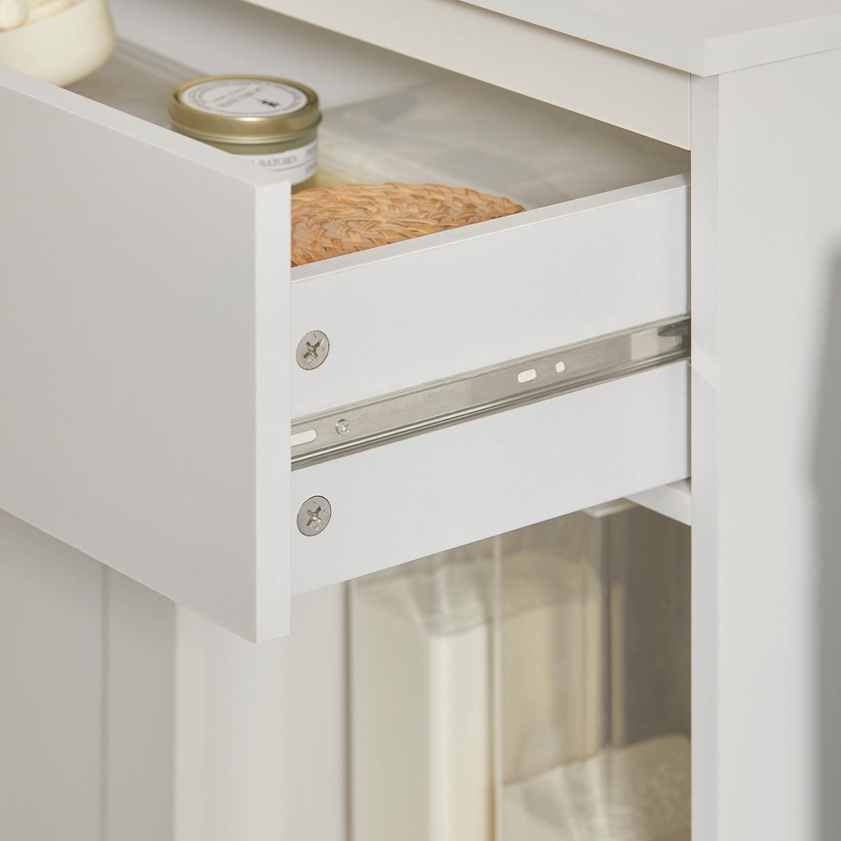WÄSCHESCHRANK Weiß - Weiß, Holzwerkstoff (66/95/37cm) - SoBuy