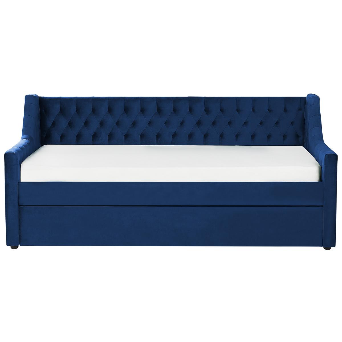 TAGESBETT 90/200cm Marineblau Montargis - Blau, Textil (90/200cm) - Beliani