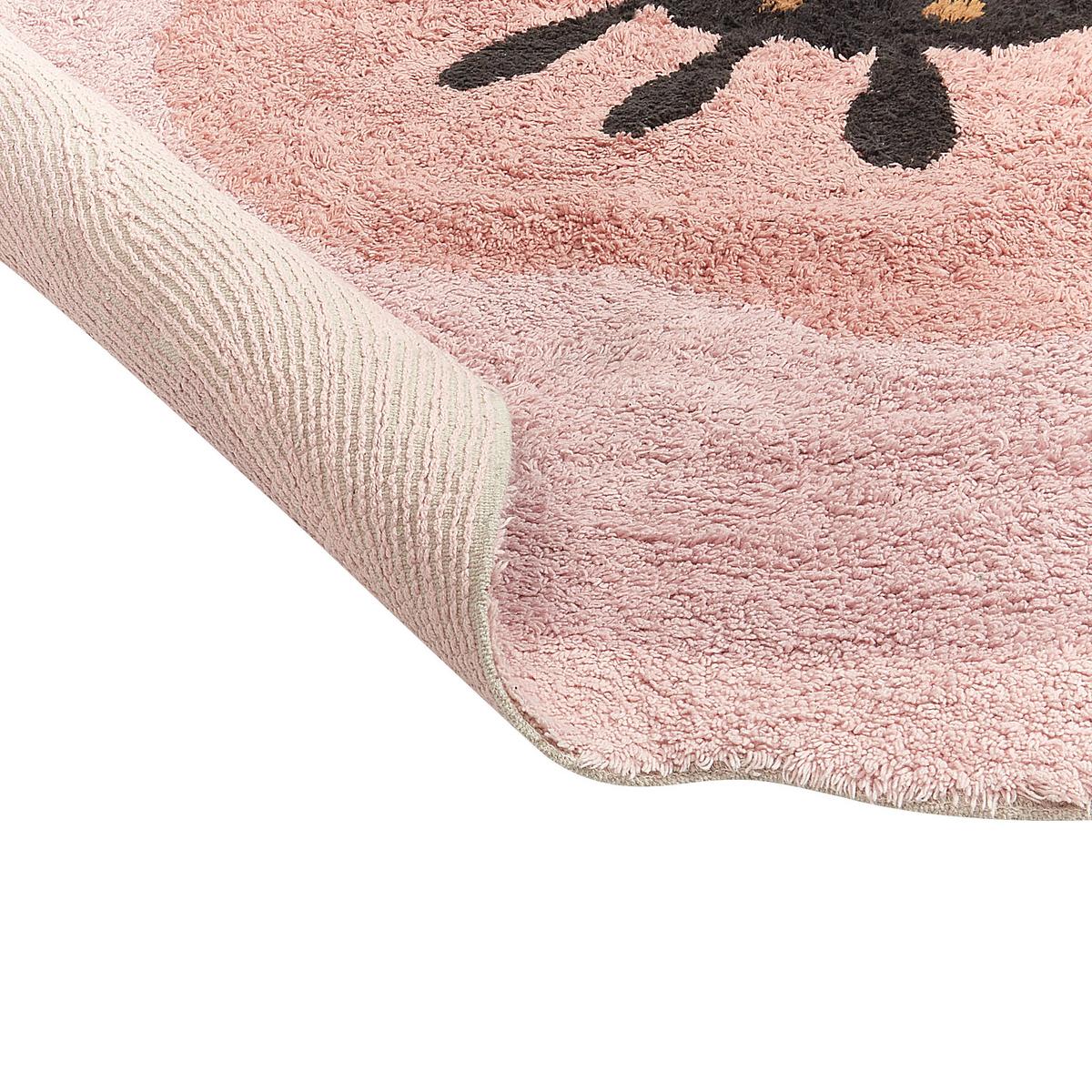 KINDERTEPPICH Pastellrosa 140 cm Baumwolle Kharat - Pink, Textil (140/140cm) - Beliani