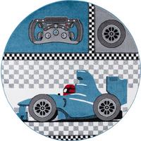 KINDERTEPPICH TASNA, mit Rennwagen-Motiv, Blau, Ø 160 cm - Blau, Textil (160/160cm) - KADIMA DESIGN