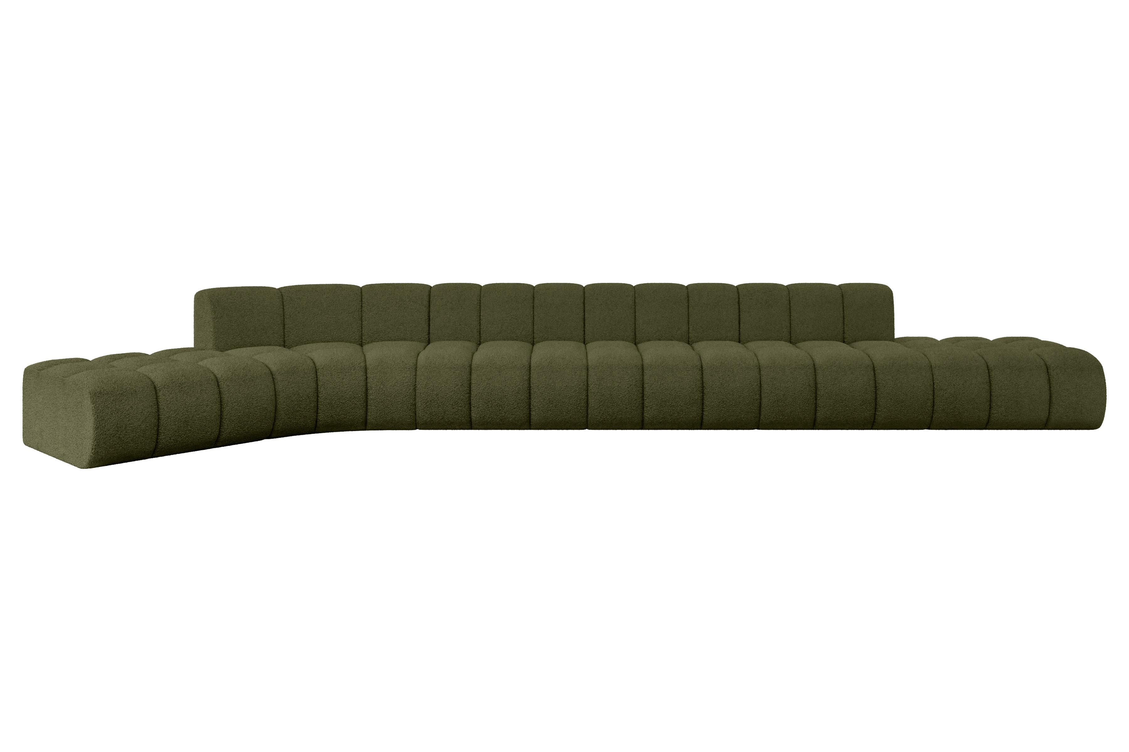 ECKSOFA modulares Sofa Solven-L3 - 562x174x70 cm Grün - Grün, Holzwerkstoff/Textil (562/174cm) - ALTDECOR