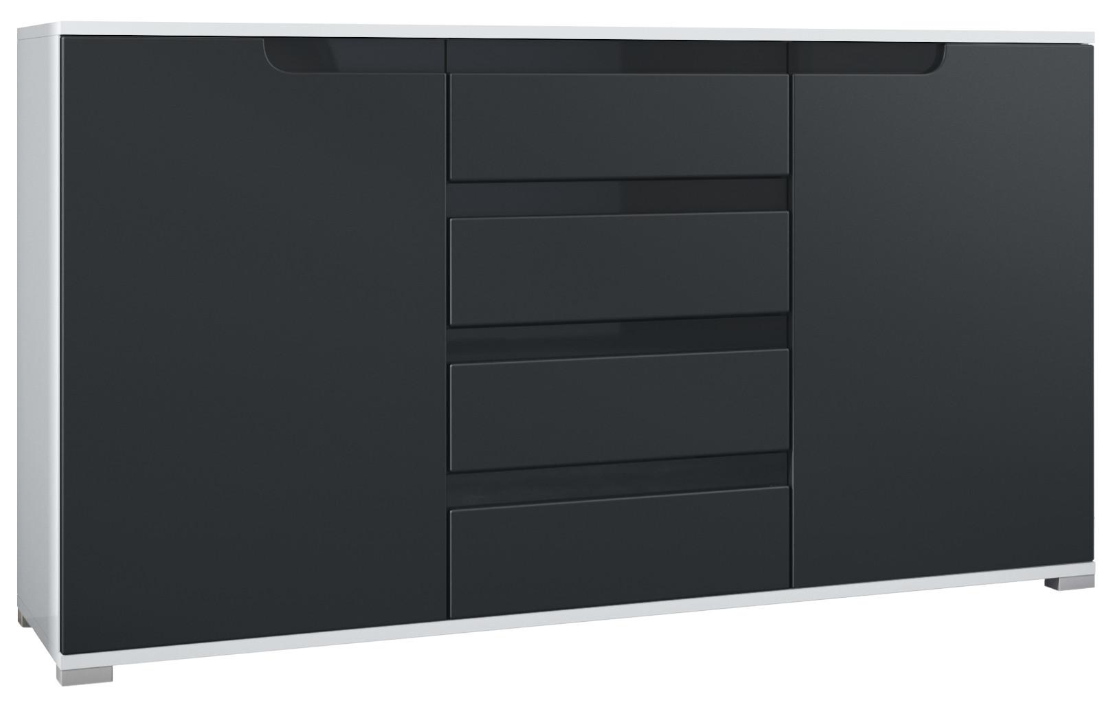 SIDEBOARD Sylt Schwarz matt / Schwarz Hochglanz - Schwarz, Holzwerkstoff (138.5/75.5/35cm) - Vladon