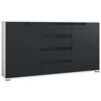 SIDEBOARD Sylt Schwarz matt / Schwarz Hochglanz - Schwarz, Holzwerkstoff (138.5/75.5/35cm) - Vladon