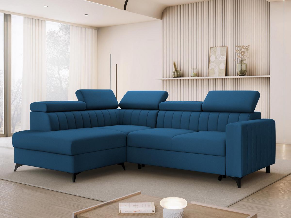 ECKSOFA Milano 2RRLXP, Seite: Links LXP+R+2R - Blau, Holz/Textil (249/195cm) - MIRJAN24