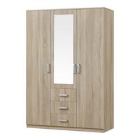 KLEIDERSCHRANK Bodolz - Sonoma Eiche, Holzwerkstoff (120/176/52cm) - [en.casa]