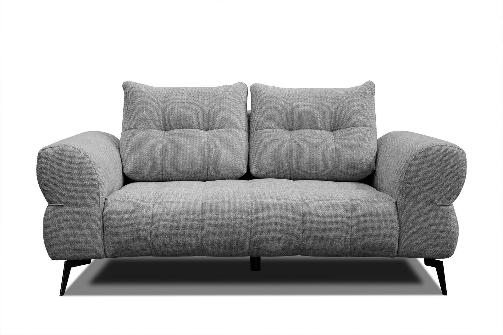 SOFA SALVINI 2-Sitzer, grau - Schwarz/Grau, Holzwerkstoff/Textil (176/88/99cm) - Wozimo