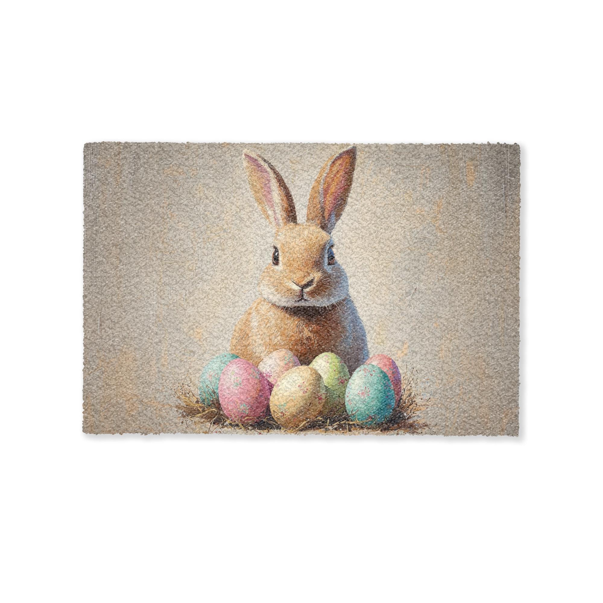 FUSSMATTE Osterhase - Pastell - Eier Schmutzmatte 60x40 cm - Beige/Multicolor, Kunststoff (40/60cm) - MuchoWow