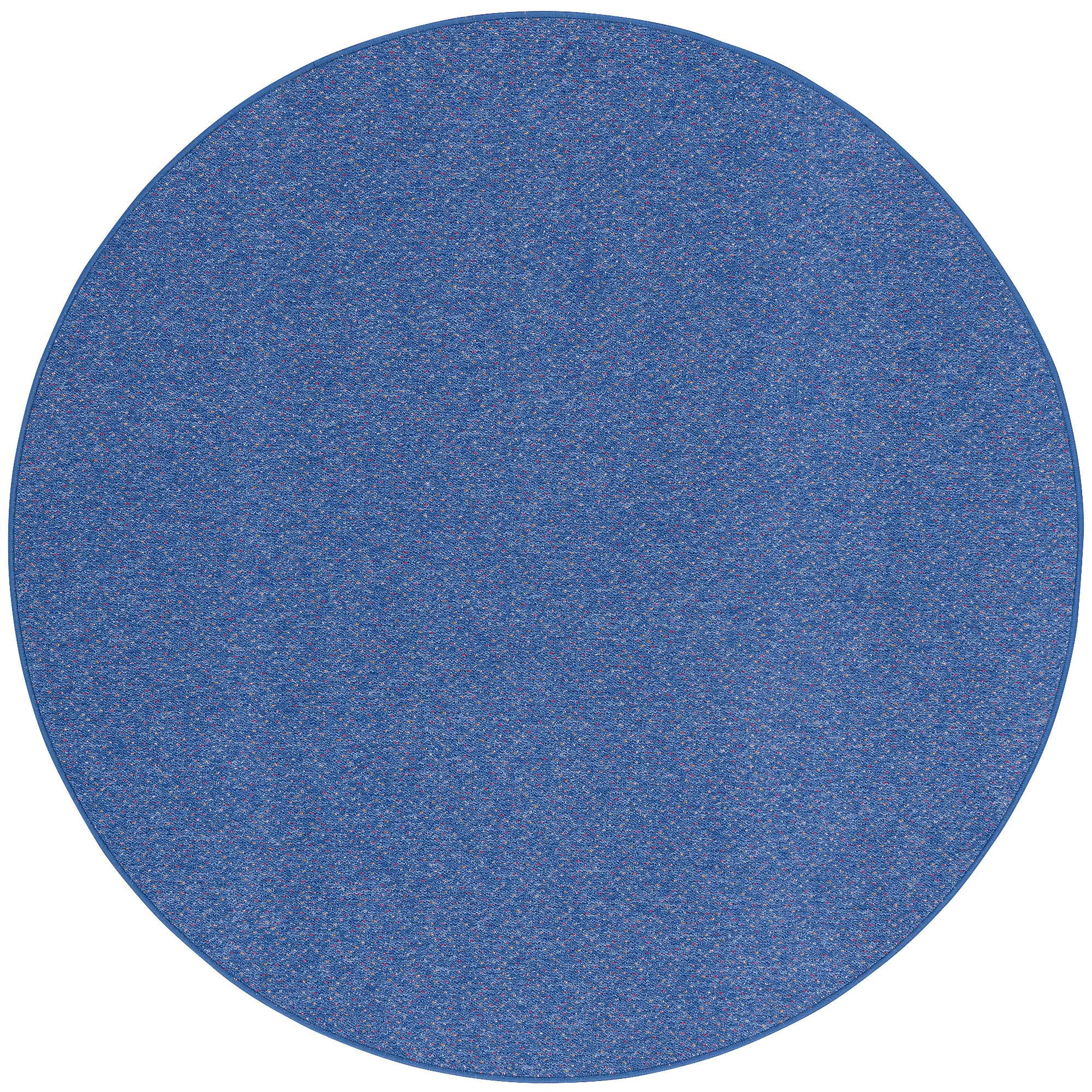 SCHLINGEN TEPPICH ALMA MELIERT RUND - Blau, Textil (100/100cm) - Snapstyle
