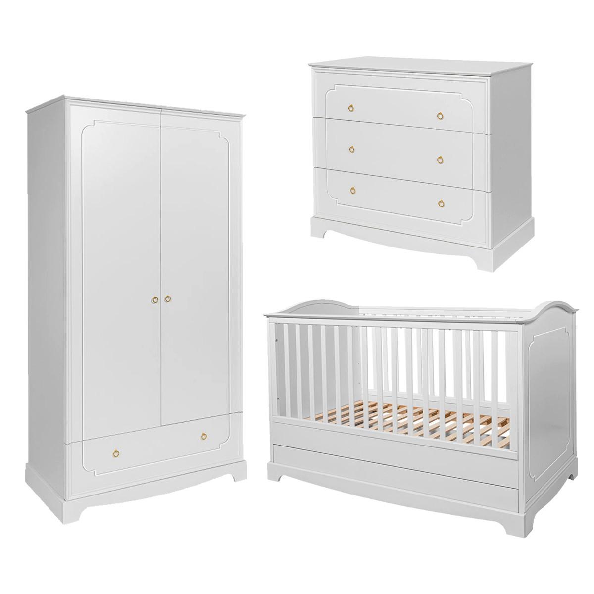 BABYZIMMER 3-teilig Royal Weiß - Weiß, Holzwerkstoff (78/97/149cm) - Petits-meubles