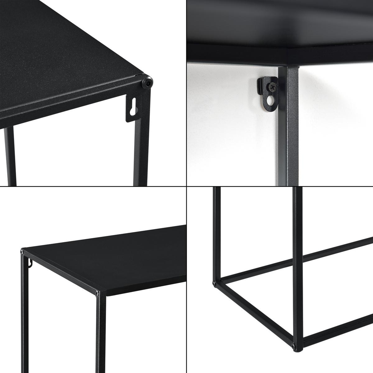 KONSOLENTISCH Turia - Schwarz, Metall (32/115/74cm) - [en.casa]