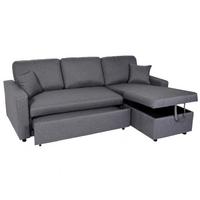 ECKSOFA MIT BETTKASTEN Grau - Dunkelgrau/Grau, Textil (228/151cm) - MCW