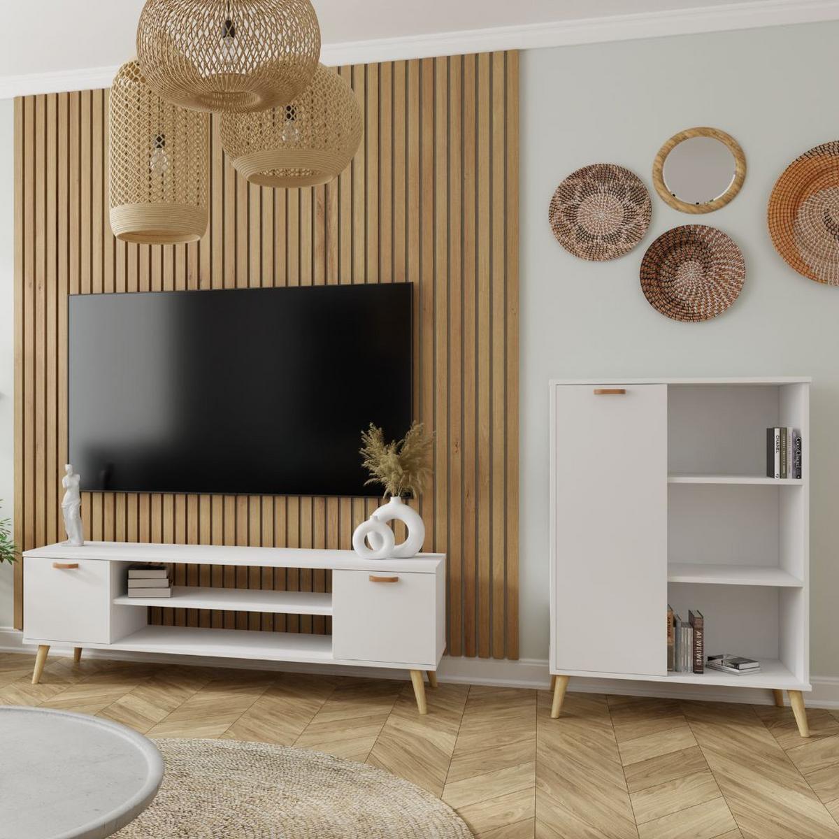 LOWBOARD Focus - Eichefarben/Weiß, Holzwerkstoff (40/50/135cm) - RAUMHIRSCH FURNITURE