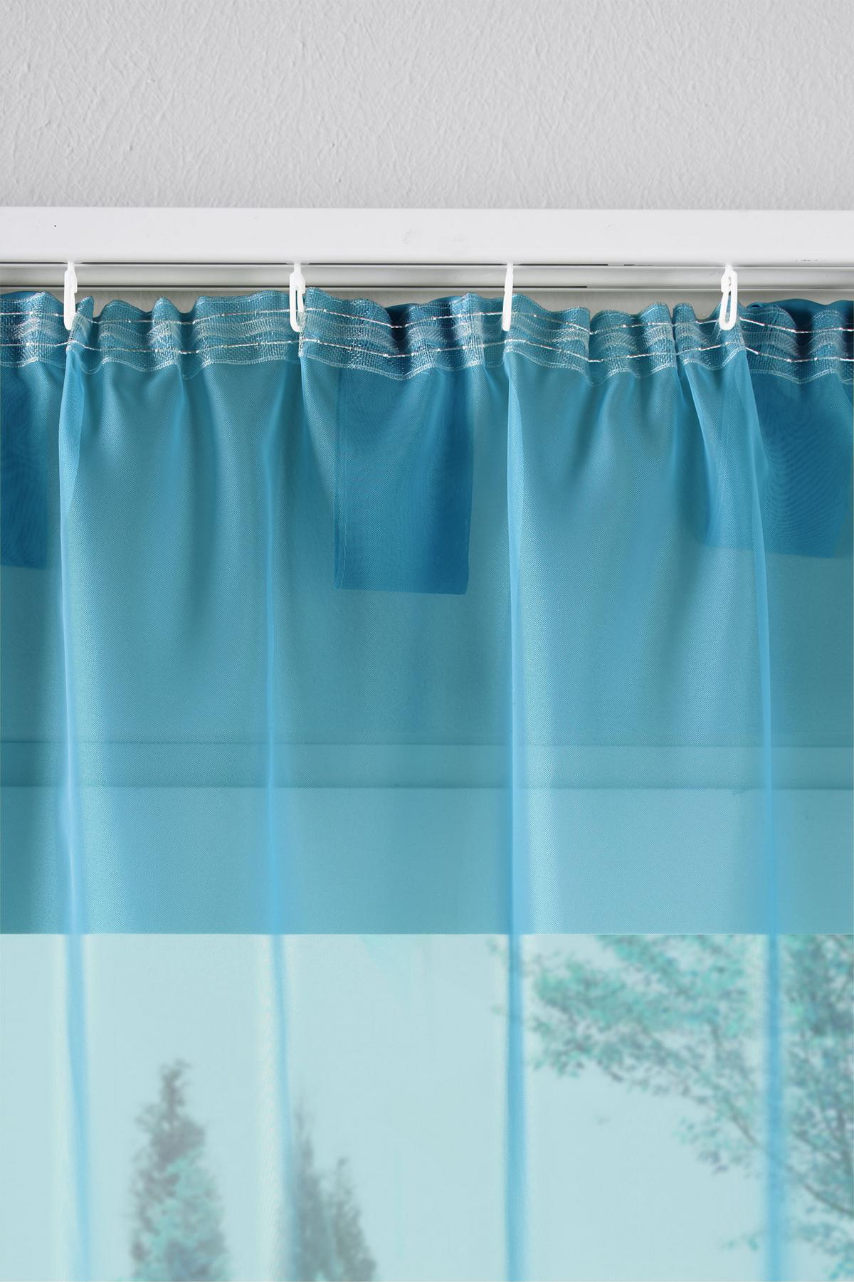 SCHLAUFENGARDINEN Voile 2er Set 225x140 cm Türkis - Türkis, Textil (140/225cm) - Gardinenbox.eu
