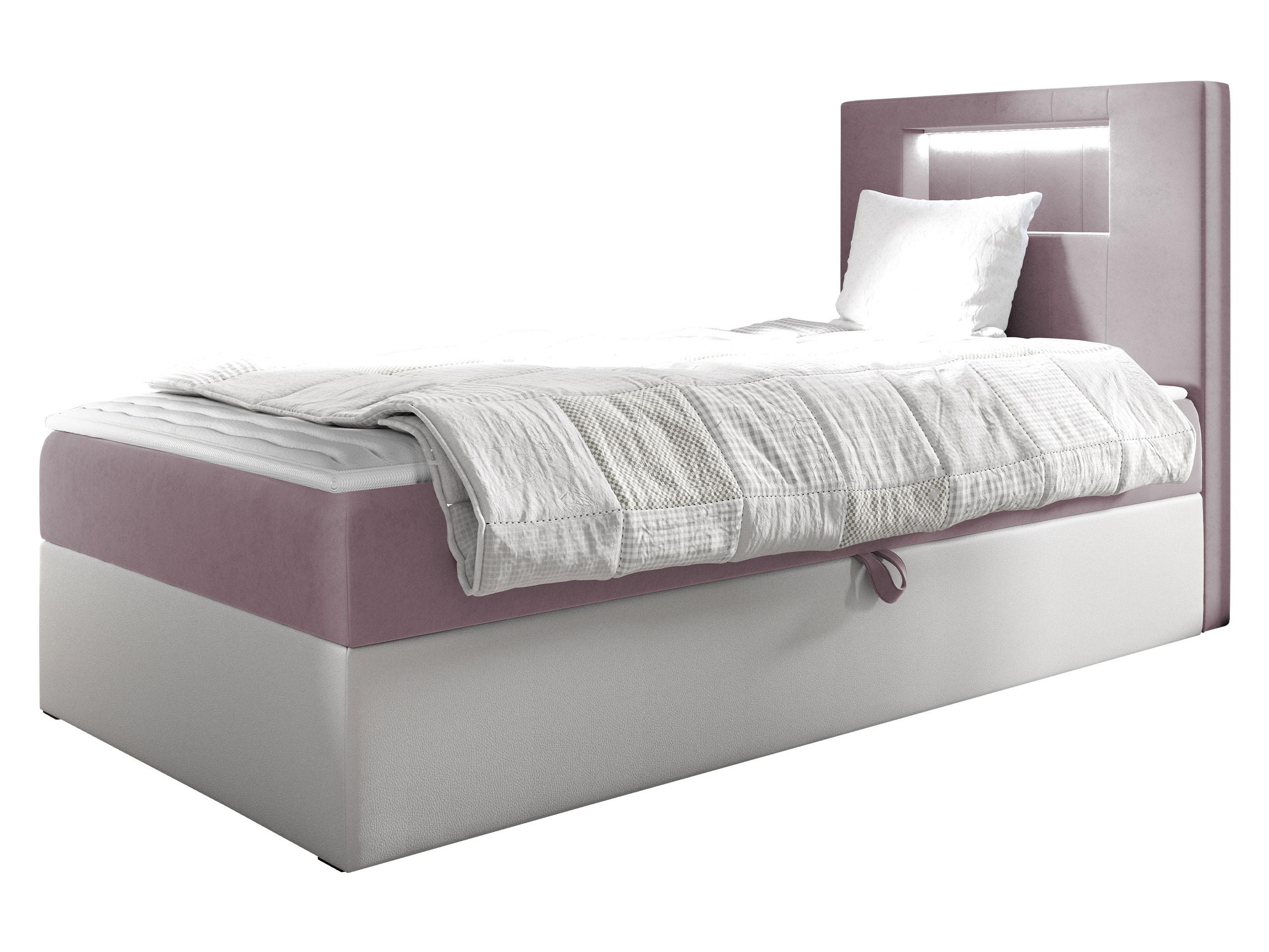 BOXBETT Gold Junior 1, Seite zum Öffnen des Bettkastens: Rechts - H3 - Weiß/Rosa, Holz (90/200cm) - MIRJAN24