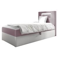 BOXBETT Gold Junior 1, Seite zum Öffnen des Bettkastens: Rechts - H3 - Weiß/Rosa, Holz (90/200cm) - MIRJAN24