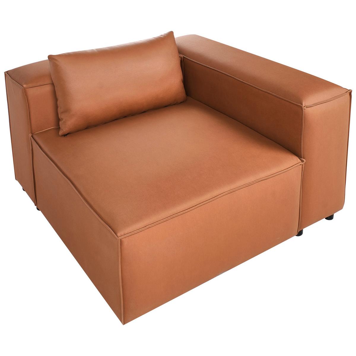ECKMODUL Stoff Goldbraun symmetrisch Brande - Goldfarben, Textil (123/70/121cm) - Beliani