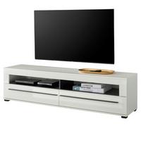 TV-LOWBOARD weiß Hochglanz 180 cm, TV Unterschrank mit Soft-Close - Weiß Hochglanz/Schwarz, Holzwerkstoff/Kunststoff (180/47/42cm) - Furn.Design