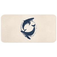BADEMATTE Wale - Spritzer - Kreis - Dunkelblau 120x60 cm - Dunkelblau, Textil (120/60cm) - OnlyWow