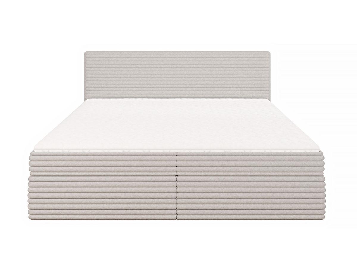 BOXBETT Roma 200/200 cm Hellgrau Plüschcord - Hellgrau/Schwarz, Holz/Kunststoff (200/200cm) - S-Style Möbel