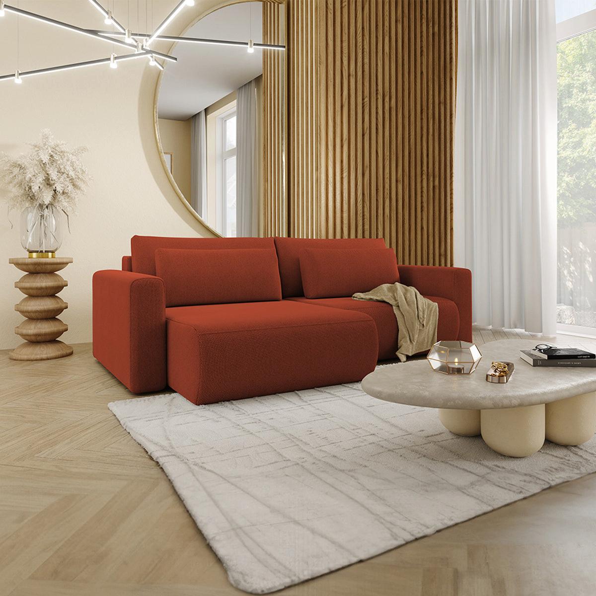 ECKSOFA Evy 3 Sitzplätze Orange - Orange, Holz (240/149cm) - Petits-meubles