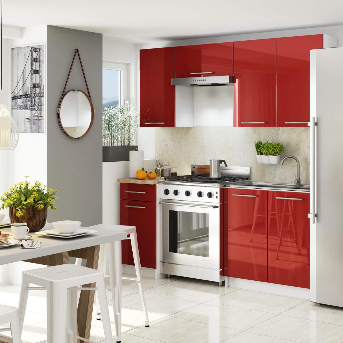 HÄNGESCHRANK Weiß, Rot Glanz 29/60/30 - Rot/Weiß, Holzwerkstoff (60/29/30cm) - RAUMHIRSCH FURNITURE