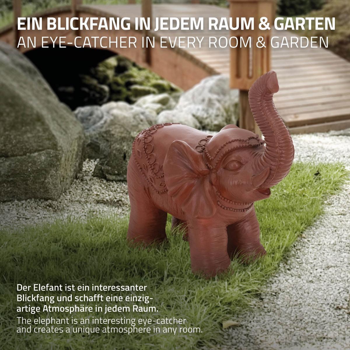DEKO ELEFANT Figur Braun 36x19x39 cm aus Kunststoff - Braun, Keramik (19/39/36cm) - ML-DESIGN