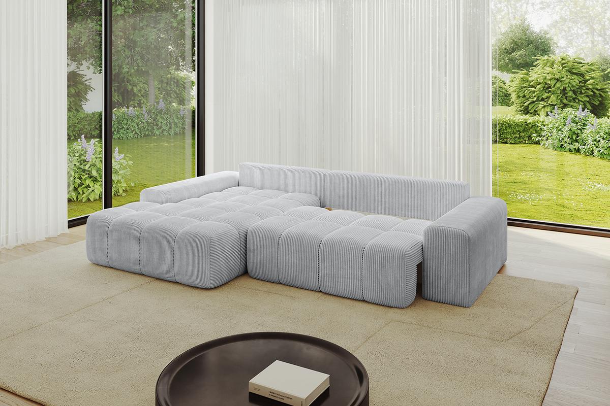ECKSOFA Ottomane Links ENSI-L - 267x164x69 cm Grau - Grau, Holzwerkstoff/Kunststoff (267/164cm) - ALTDECOR