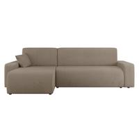 ECKSOFA Piano L Cord - Schwarz/Naturfarben, Holz/Kunststoff (244/145cm) - MIRJAN24