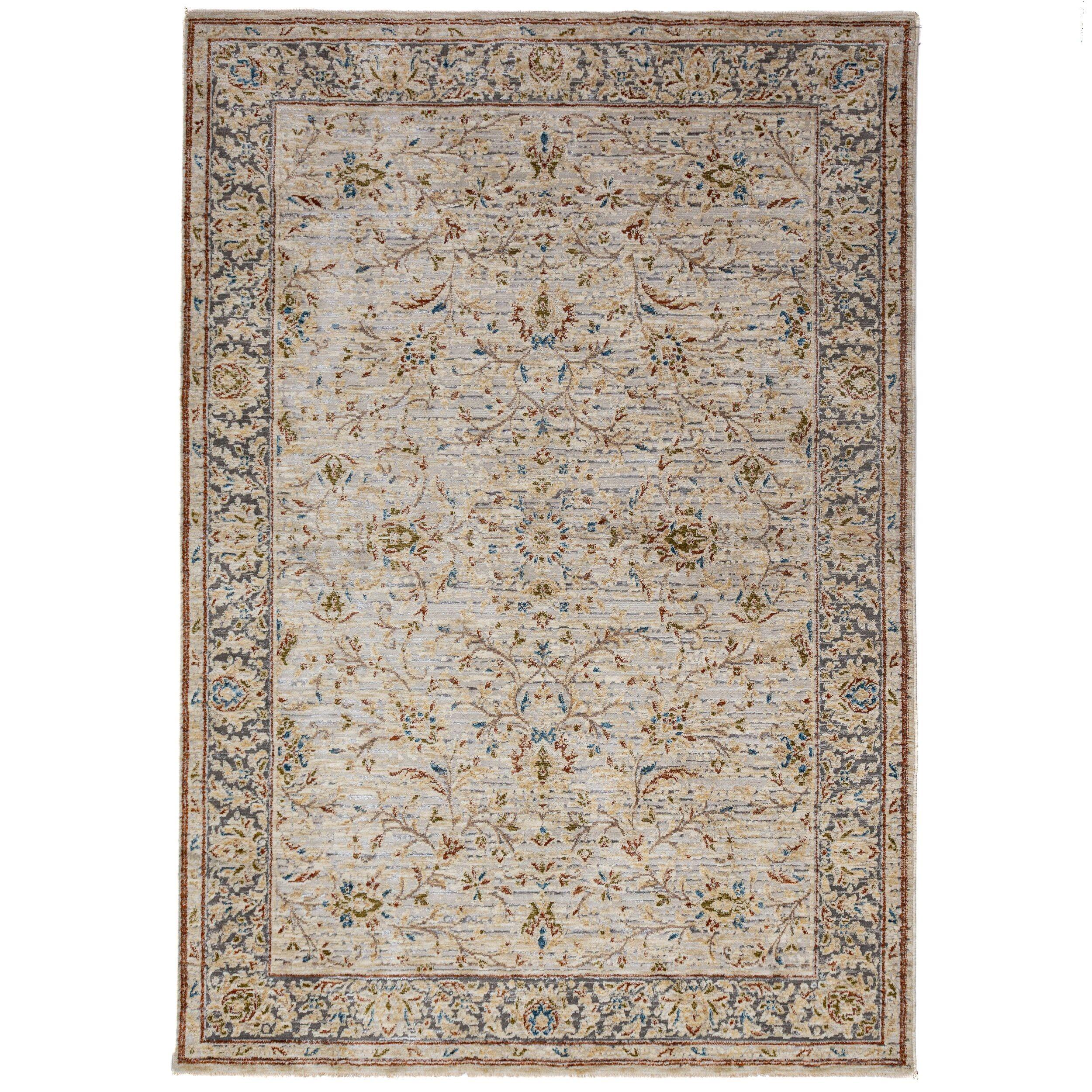 TEPPICH Kurzflor, mit Fransen, SEATON, in Natur, Bordürenmuster, 160 x 230 cm - Beige, Textil (160/230cm) - KADIMA DESIGN