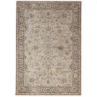 TEPPICH Kurzflor, mit Fransen, SEATON, in Natur, Bordürenmuster, 120 x 160 cm - Beige, Textil (120/160cm) - KADIMA DESIGN