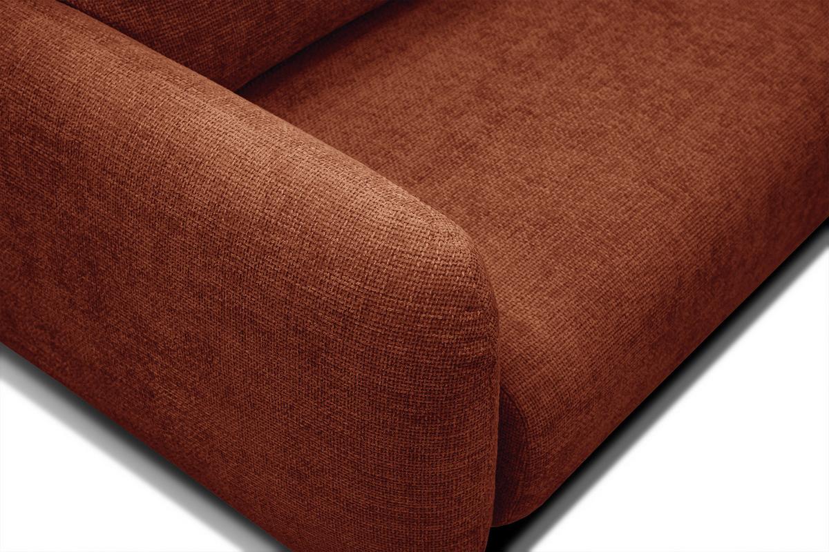 SOFA DRAKE 3-Sitzer mit Schlaffunktion, dunkelorange - Dunkelorange/Braun, Holz/Textil (232/90/107cm) - Wozimo
