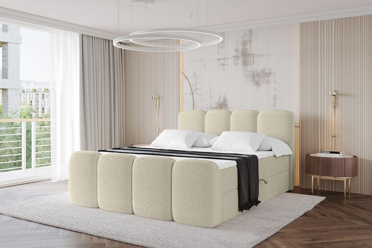 BOXBETT mit Matratze H4 und Lattenrost - NINA-Z - 140x200 cm - Beige - Sandfarben, Holzwerkstoff (140/200cm)
