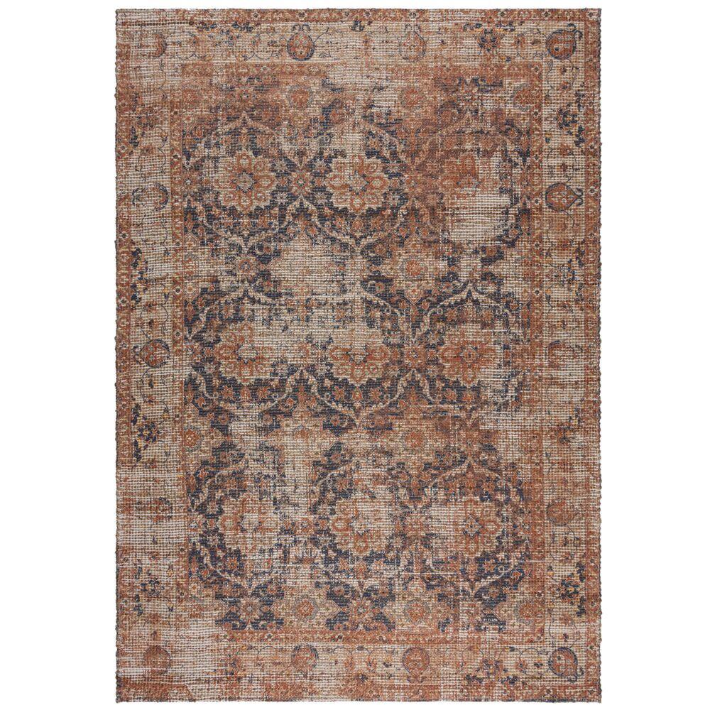 JUTETEPPICH handgewebt WENSLEY, im Vintage-Stil, Rot-Blau, 200 x 290 cm - Rot, Textil (290/200cm) - KADIMA DESIGN
