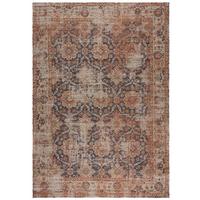 JUTETEPPICH handgewebt WENSLEY, im Vintage-Stil, Rot-Blau, 200 x 290 cm - Rot, Textil (290/200cm) - KADIMA DESIGN
