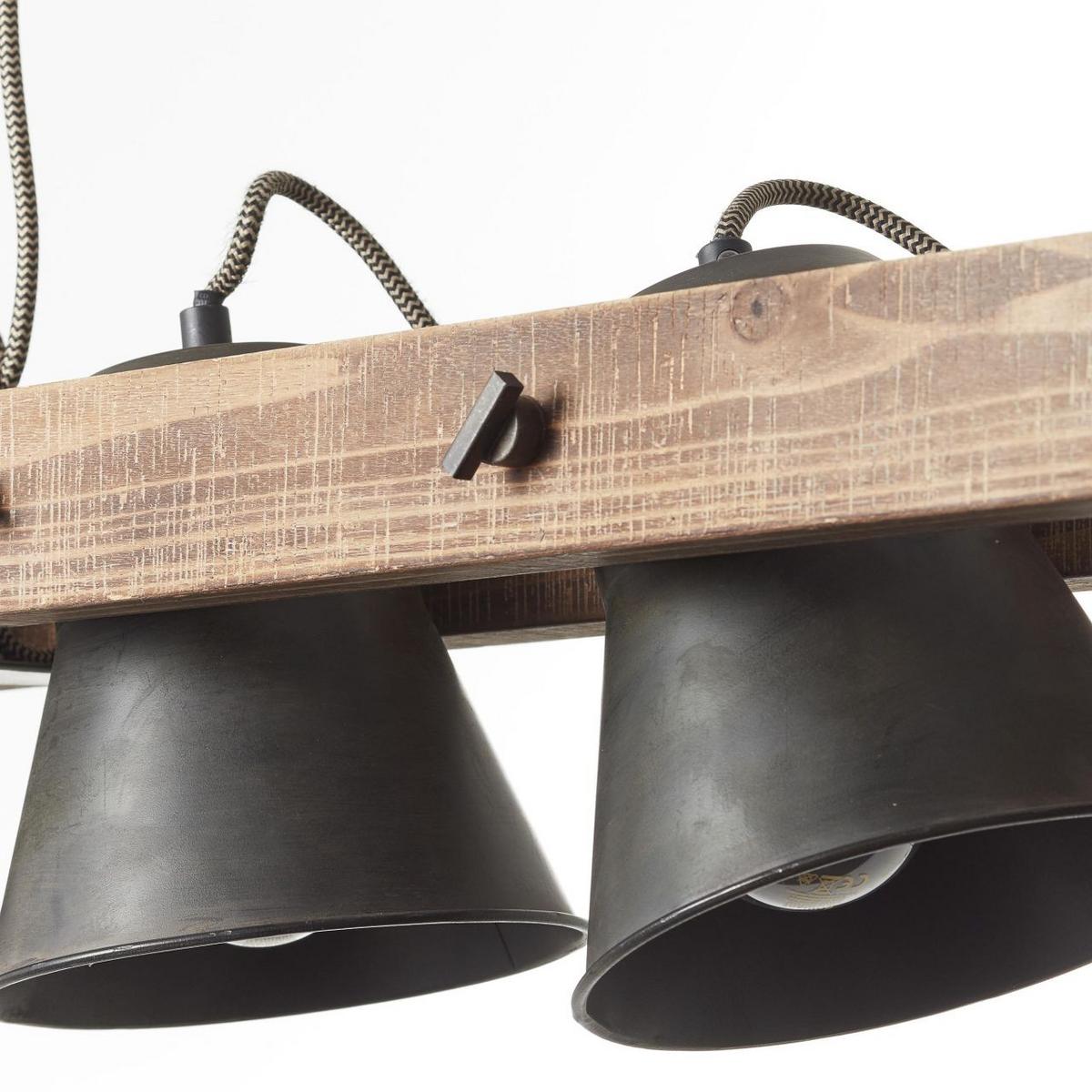 PENDELLEUCHTE Decca 85872/46 - Schwarz, Holz (20/51/115cm) - Brilliant