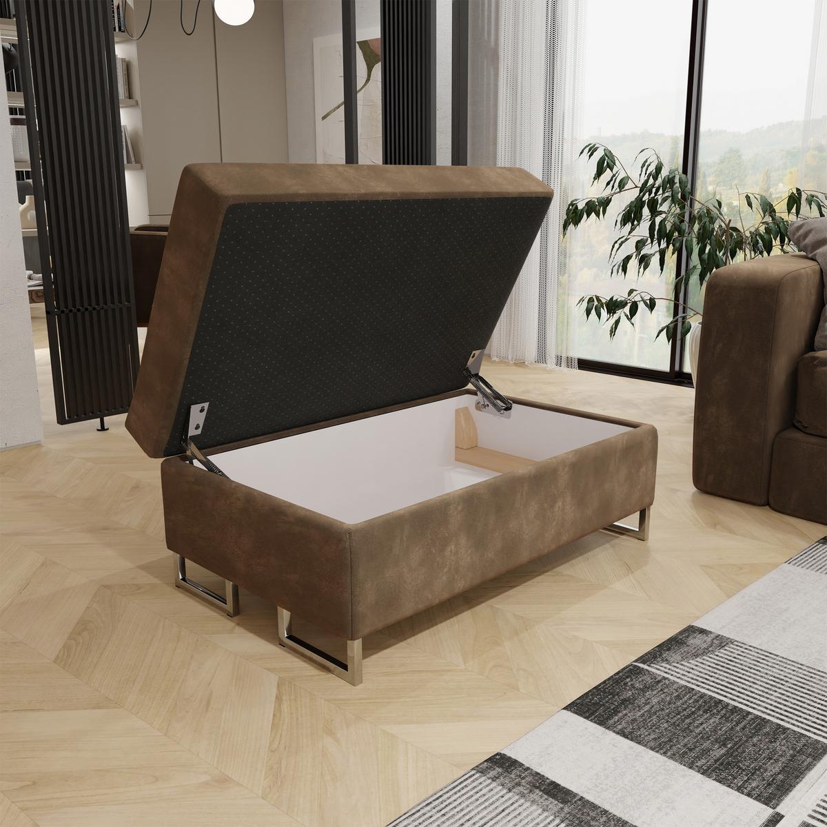 POLSTERHOCKER BARLET Beige 100x60 cm - Beige, Textil (100/41/60cm) - MASSENO