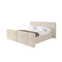 POLSTERBETT mit Bettkasten, Fußteil und Lattenrost, Bett mit Matratze H3/H4 - NILO-Z 200x200 Dunkelbeige - Honig, Holzwerkstoff/Textil (200/200cm) - ALTDECOR