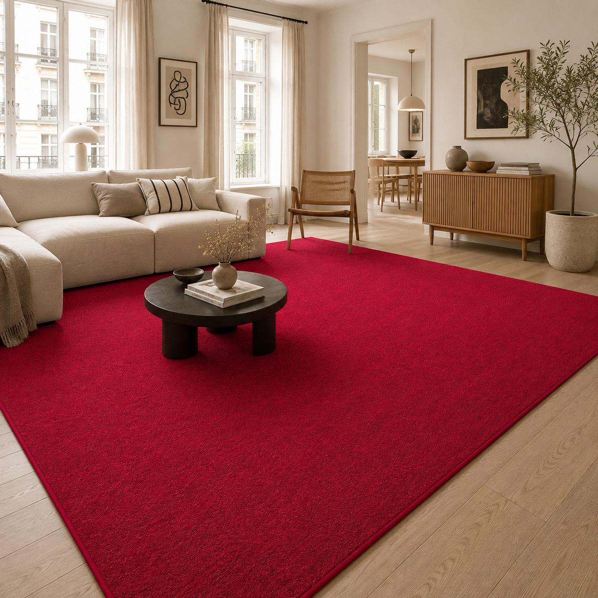 FEINSCHLINGEN VELOUR TEPPICH STRONG - Rot, Textil (200/300cm) - Snapstyle
