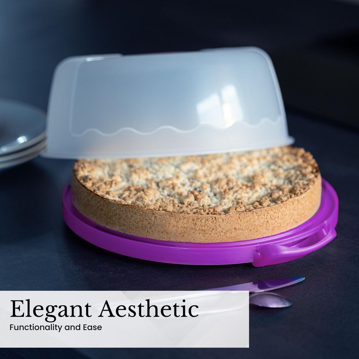 KUCHENTRANSPORTBOX Kuchenbehälter 29.8/28.8/13.2 cm - Lila, Kunststoff (28.8/13.2/29.8cm) - Intirilife