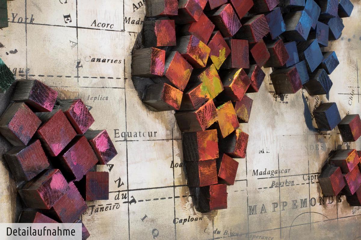 HOLZBILD Bunt 100/70 cm - Multicolor, Holz (6.4/70cm) - KUNSTLOFT