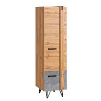 DREHTÜRENSCHRANK BRANDO 45,1/187,1/55,3cm 2-türig Eiche Wotan - Eiche Wotan/Grau, Holzwerkstoff (45.1/187.1/55.3cm) - MASSENO