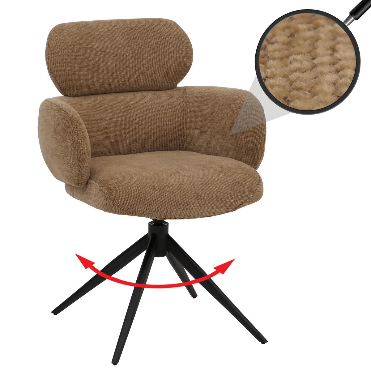 ESSZIMMERSTUHL Braun - Hellbraun/Braun, Textil (61/86/69cm) - MCW