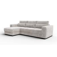 ECKSOFA OLI 4-Sitzer links, perlweiß - Weiß, Holz/Textil (295/172cm) - Wozimo