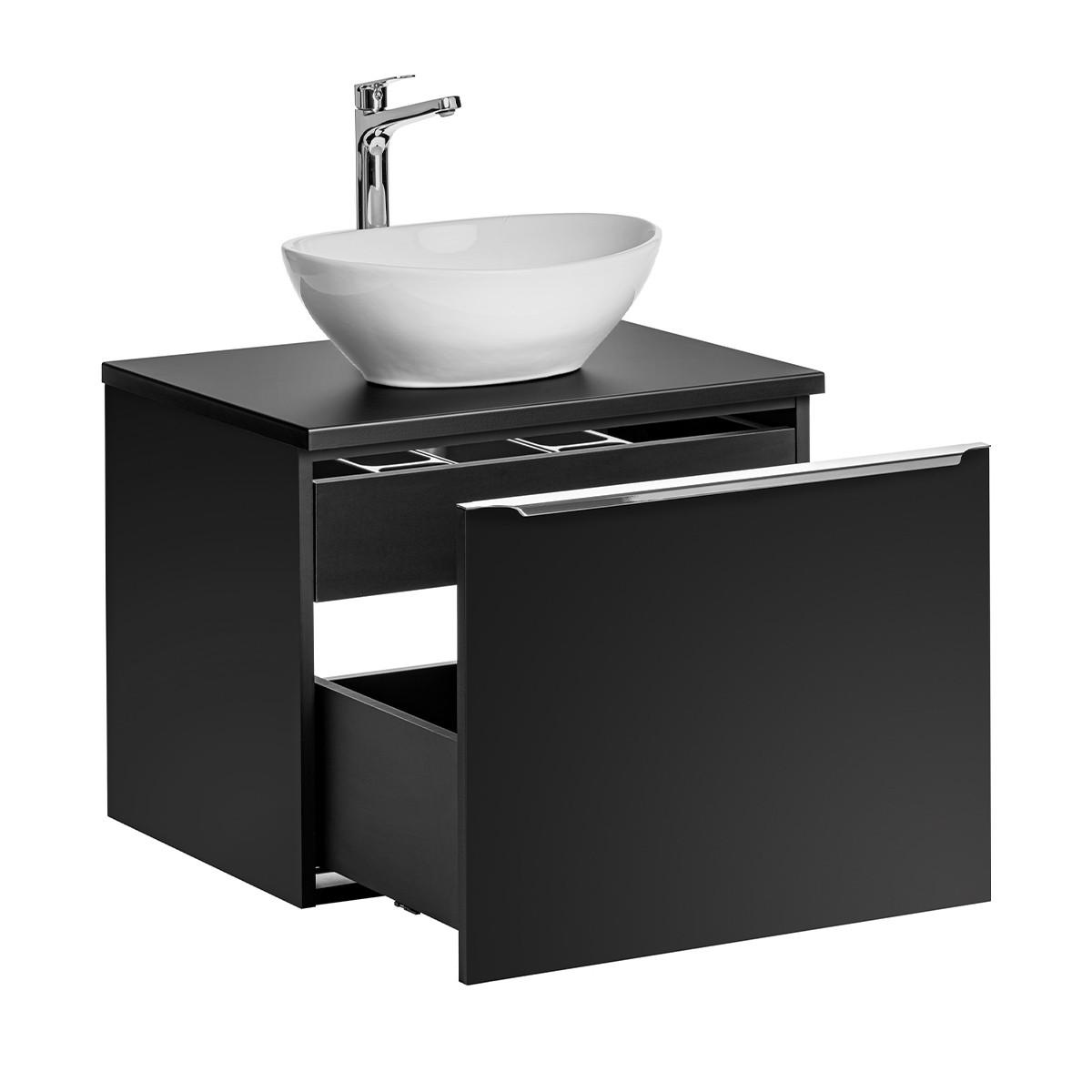 BADMÖBEL 60cm Éros 2er-Set Schwarz - Schwarz, Holzwerkstoff (60/48/46cm) - Petits-meubles