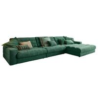 ECKSOFA XL LANA Smaragdgrün Cord - Smaragdgrün/Schwarz, Textil (416/205cm) - KAWOLA