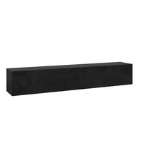 HÄNGELOWBOARD Evaton - Schwarz Hochglanz, Holzwerkstoff (180/30/31.5cm) - [en.casa]