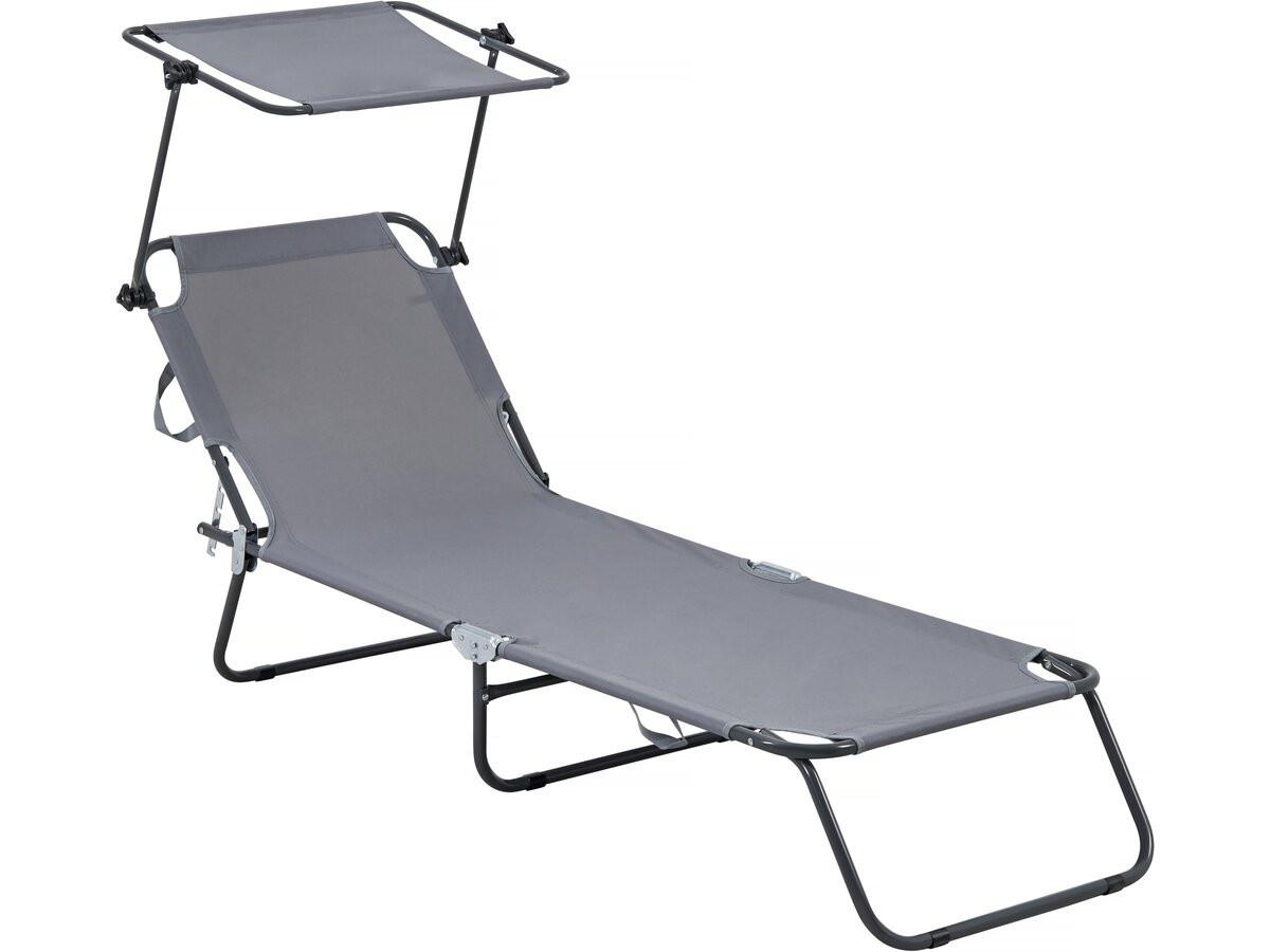 SONNENLIEGE lazy Grau - Grau, Metall (54/73/180cm) - Habitat Garten