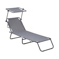 SONNENLIEGE lazy Grau - Grau, Metall (54/73/180cm) - Habitat Garten