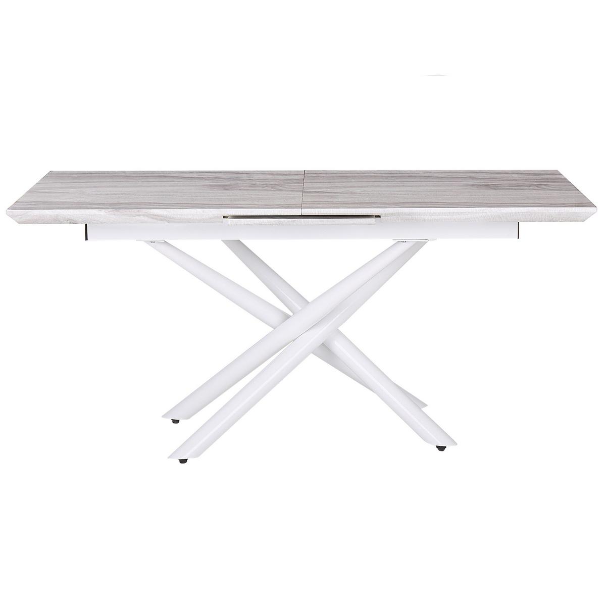 ESSTISCH 160-200/90/75 cm Weiß Rechteckig Moira - Weiß, Holzwerkstoff (200/90/75cm) - Beliani
